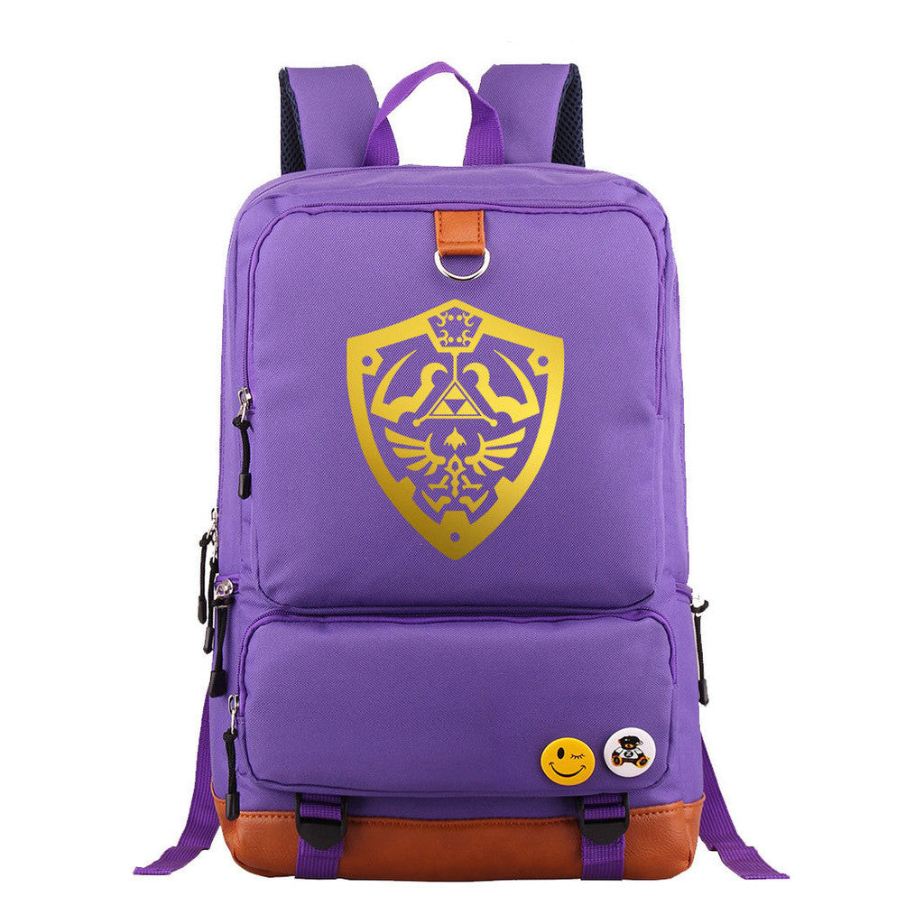 Golden Printed Youth Student Backpack, Travel Bag, Men's And Women's Backpack