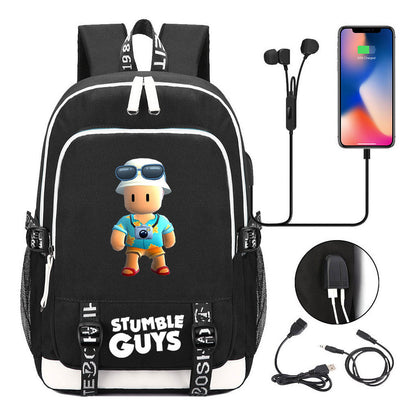 Printed Student Backpack Usb Men's And Women's Leisure Backpack