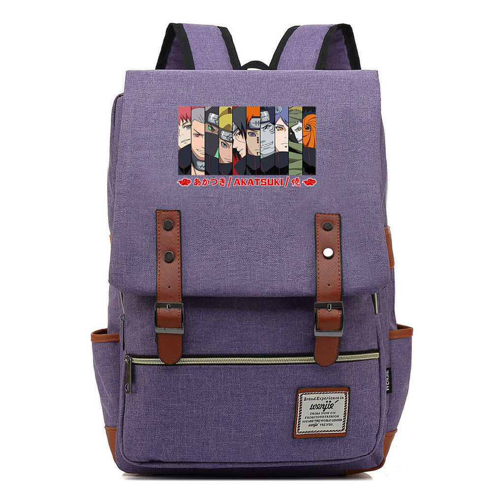 Naruto Printed Student Backpack Casual Belt Buckle Classic Backpack