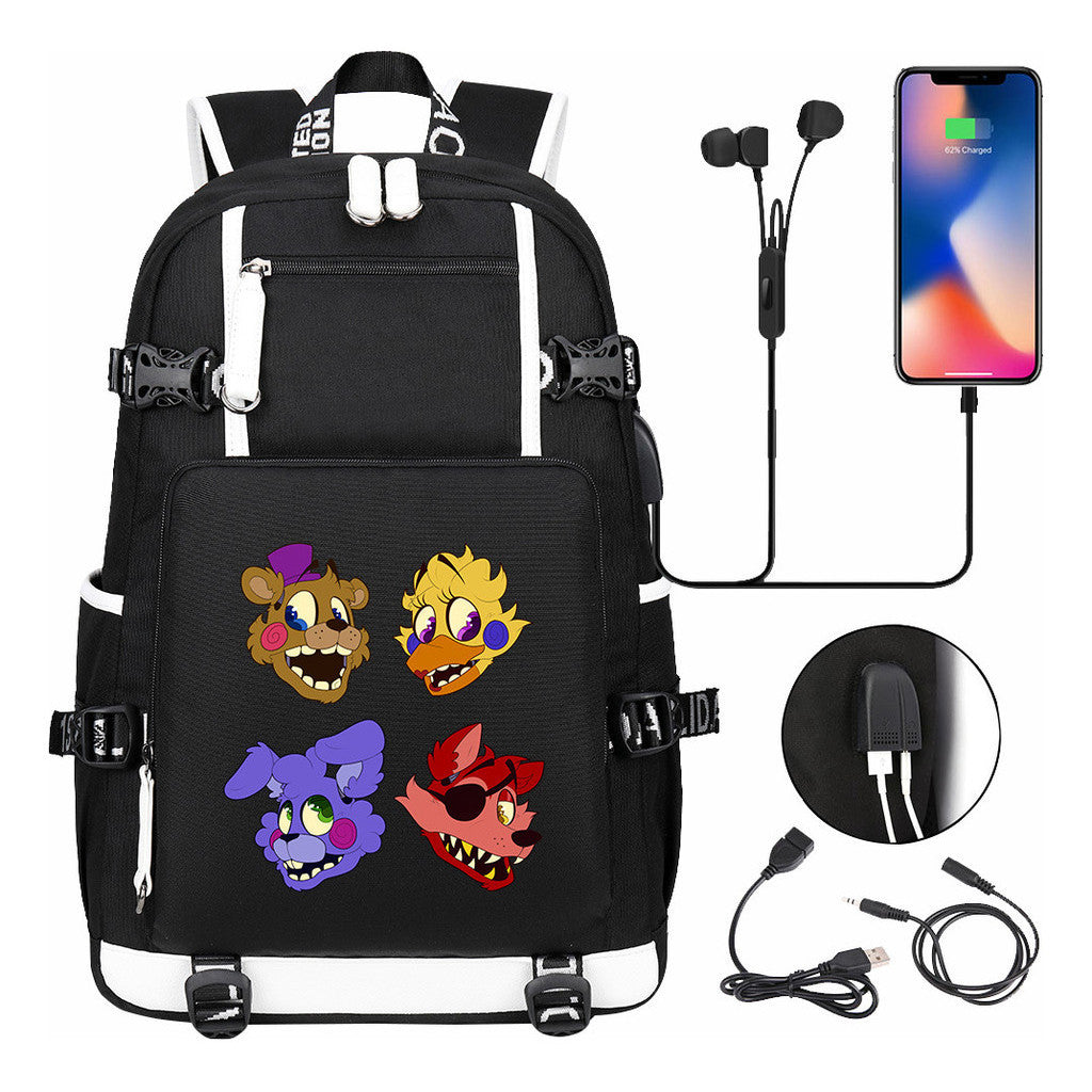 Toy Bear Game Usb Large Capacity Youth Student School Bag Leisure Travel Backpack
