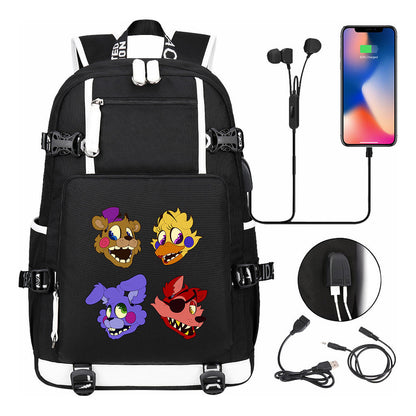 Toy Bear Game Usb Large Capacity Youth Student School Bag Leisure Travel Backpack
