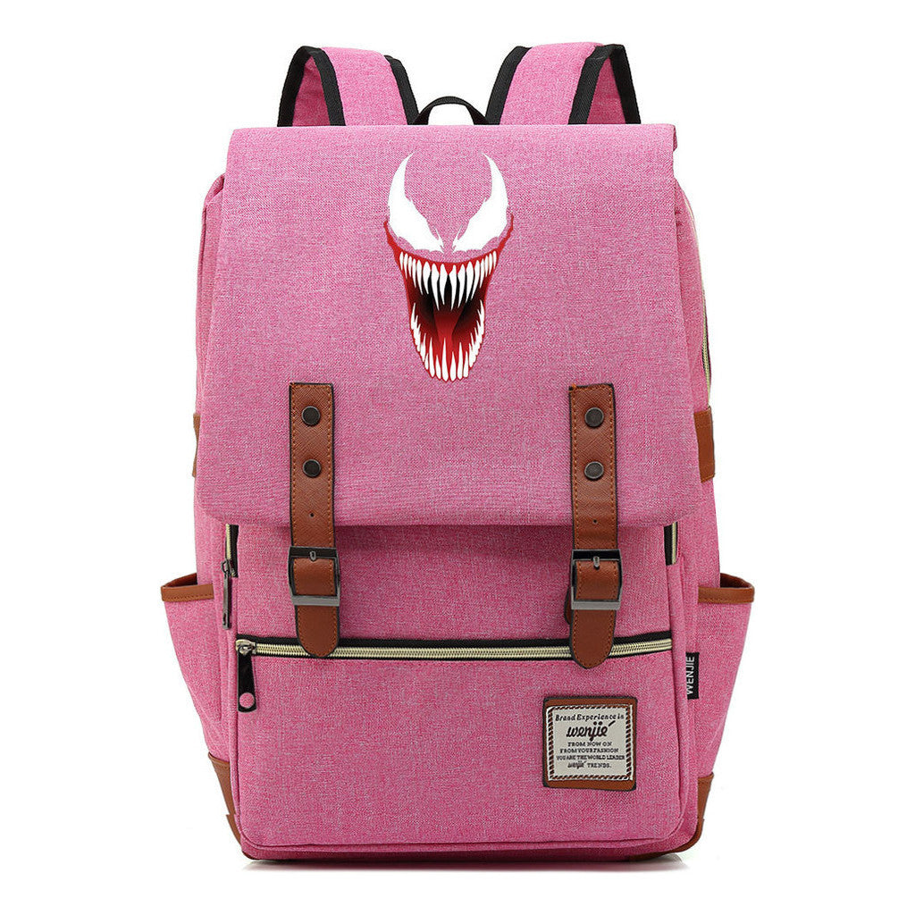 Printed Teenage Student Backpack For Men And Women With Casual Belt Buckle Classic Backpack