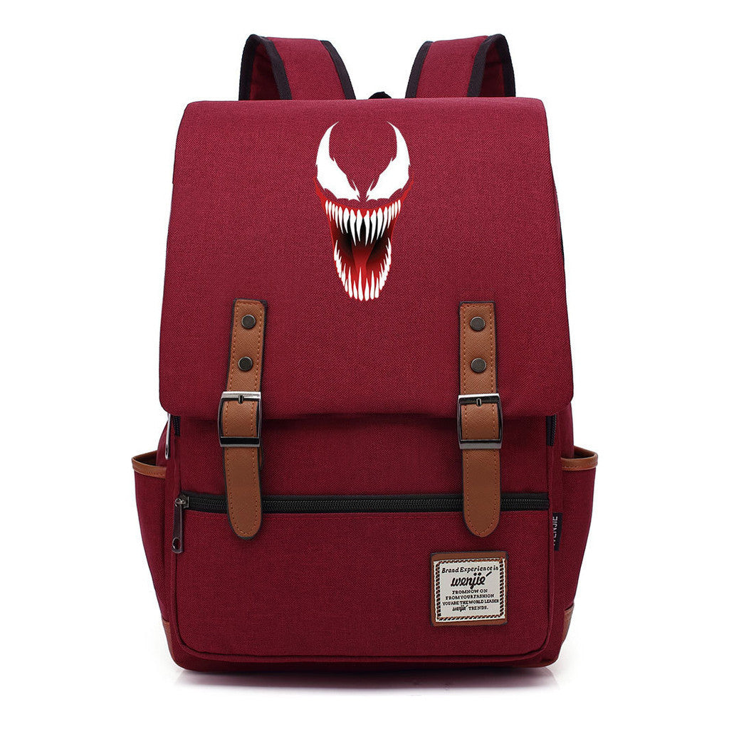 Printed Teenage Student Backpack For Men And Women With Casual Belt Buckle Classic Backpack