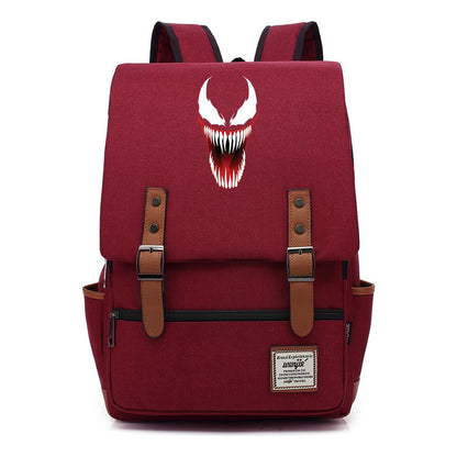 Printed Teenage Student Backpack For Men And Women With Casual Belt Buckle Classic Backpack