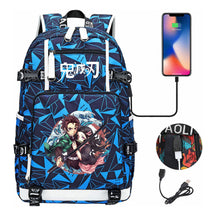 Cartoon Printed Usb Large Capacity Backpack For Men And Women's Leisure Travel Backpack