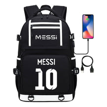 Sports Football Star Printed Usb Youth Student Backpack, Men's And Women's Backpack, Leisure Travel Bag