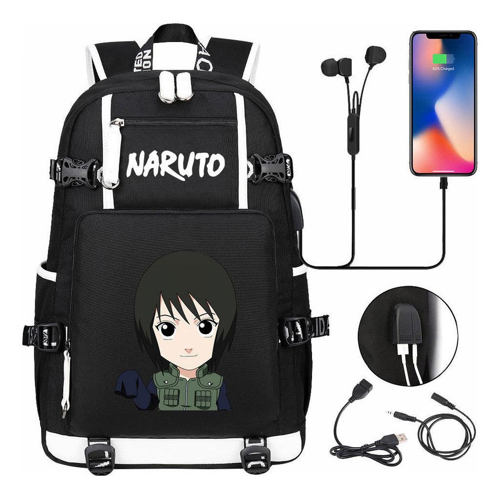 Naruto Usb Large Capacity Youth Student Backpack For Men And Women's Leisure Travel Backpack