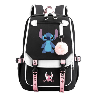 Usb Student Backpack Men's And Women's Casual Woven Strap Flip Backpack