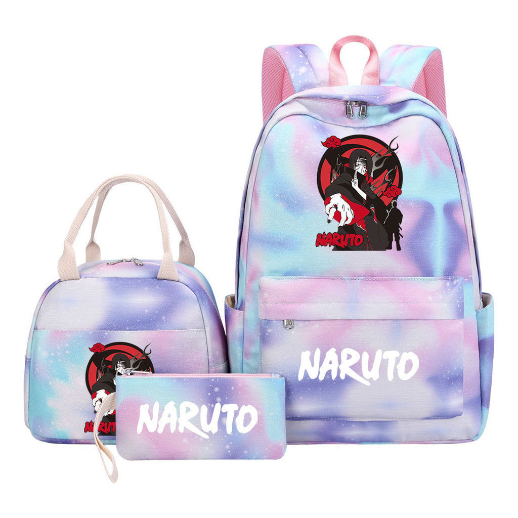 Naruto Student Girl Backpack Lunch Bag Three Piece Set Backpack Set