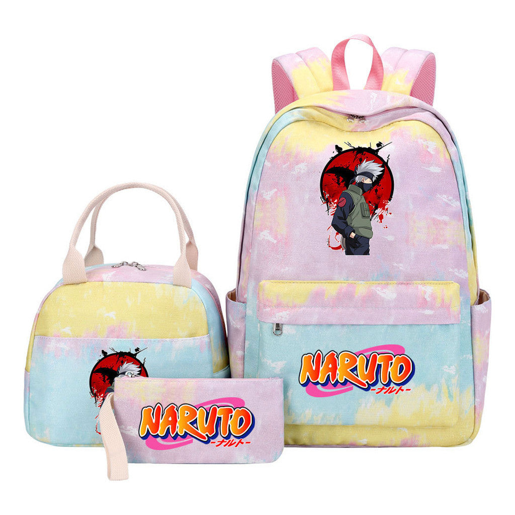 Naruto Student Girl Backpack Lunch Bag Three Piece Set Backpack Set
