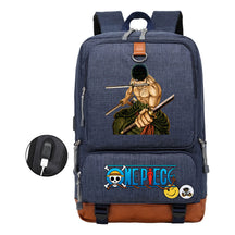 Cartoon One Piece Print Usb Youth Student Backpack For Leisure Travel Backpack