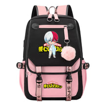 My Heroes Academy Usb Youth Student Backpack With Casual Woven Strap Flip Back Backpack