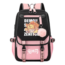 Cartoon Fashion Usb Youth School Bag For Boys And Girls Casual Ribbon Flip Backpack