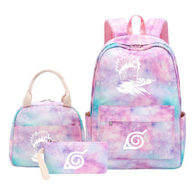 Naruto Teenage Student Girls School Bag Lunch Bag Three Piece Set Backpack Set