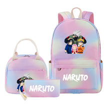 Naruto Teenage Student Girls School Bag Lunch Bag Three Piece Set Backpack Set