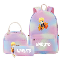 Naruto Teenage Student Girls School Bag Lunch Bag Three Piece Set Backpack Set
