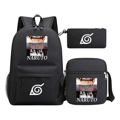 Anime Naruto Starry Sky Student School Bag Three Piece Set Backpack Set