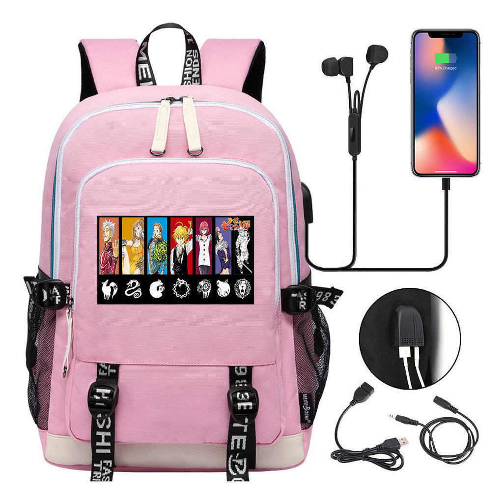 Junior Student Backpack Usb Leisure Backpack For Boys And Girls