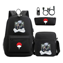 Naruto Usb Password Lock Student Backpack Three Piece Set Backpack Set