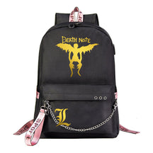 Golden Death Note Usb Youth Student Backpack For Boys And Girls Leisure Travel Backpack
