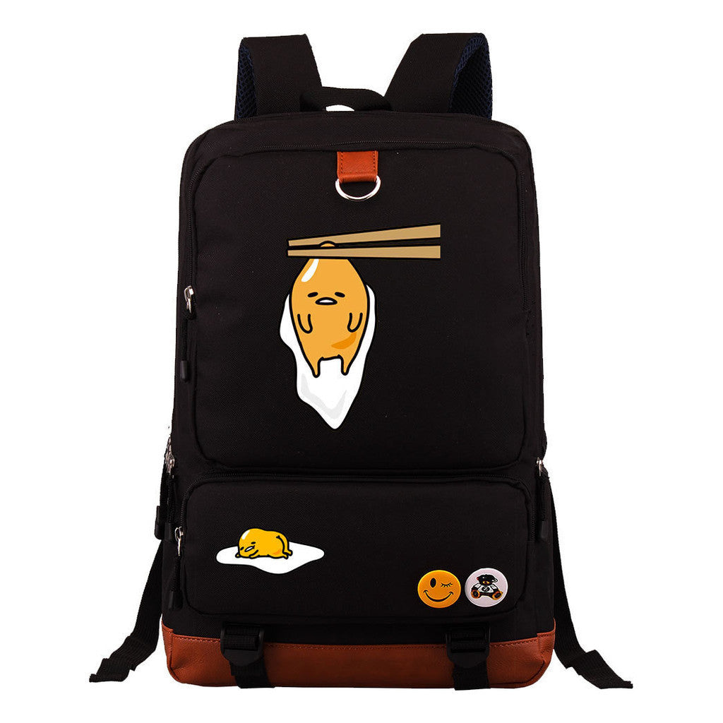 Cartoon Anime Lazy Egg Youth Student Backpack With Large Capacity Travel Bag For Boys And Girls Backpack