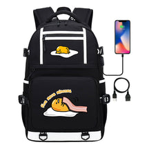Cartoon Comics Lazy Egg Usb Youth Student Backpack Boys And Girls Backpack Leisure Travel Bag