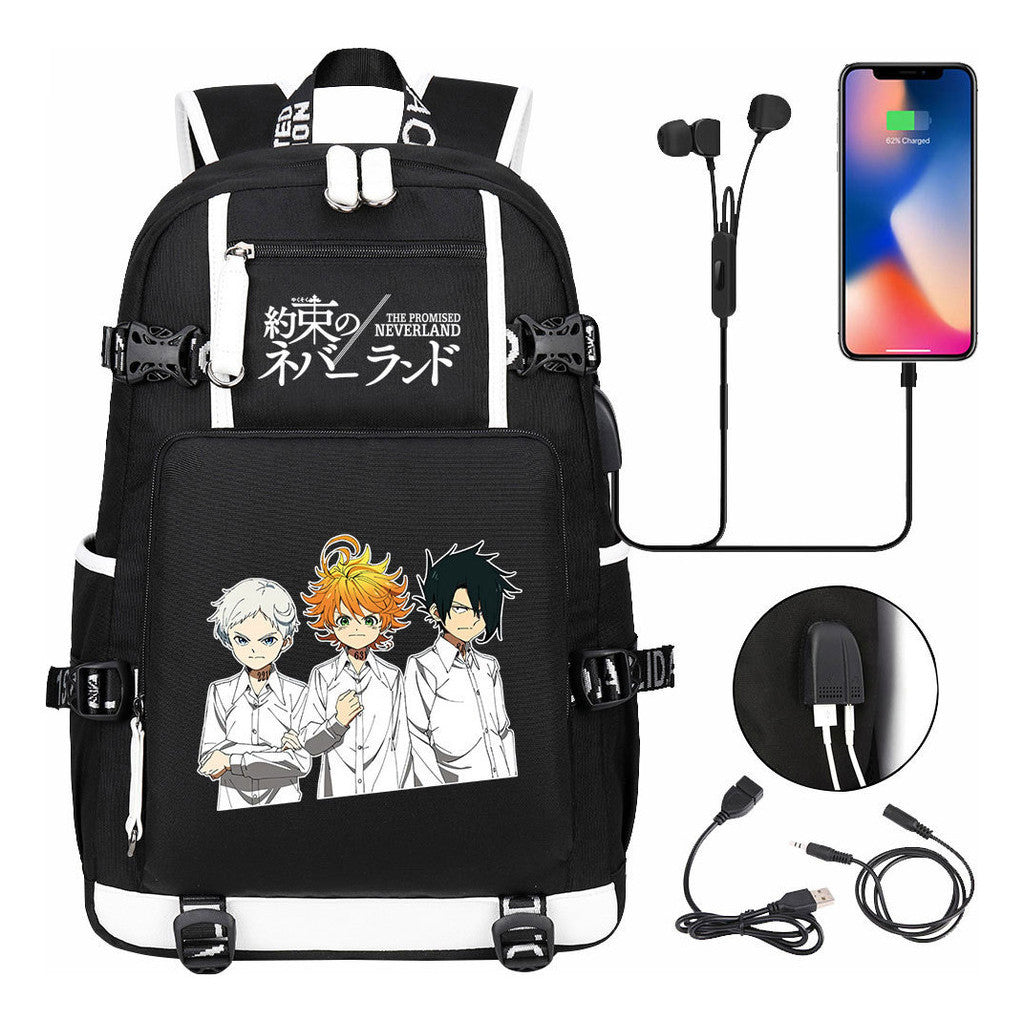 Promised Dream Island Usb Large Capacity Youth Student Backpack For Boys And Girls Leisure Travel Backpack