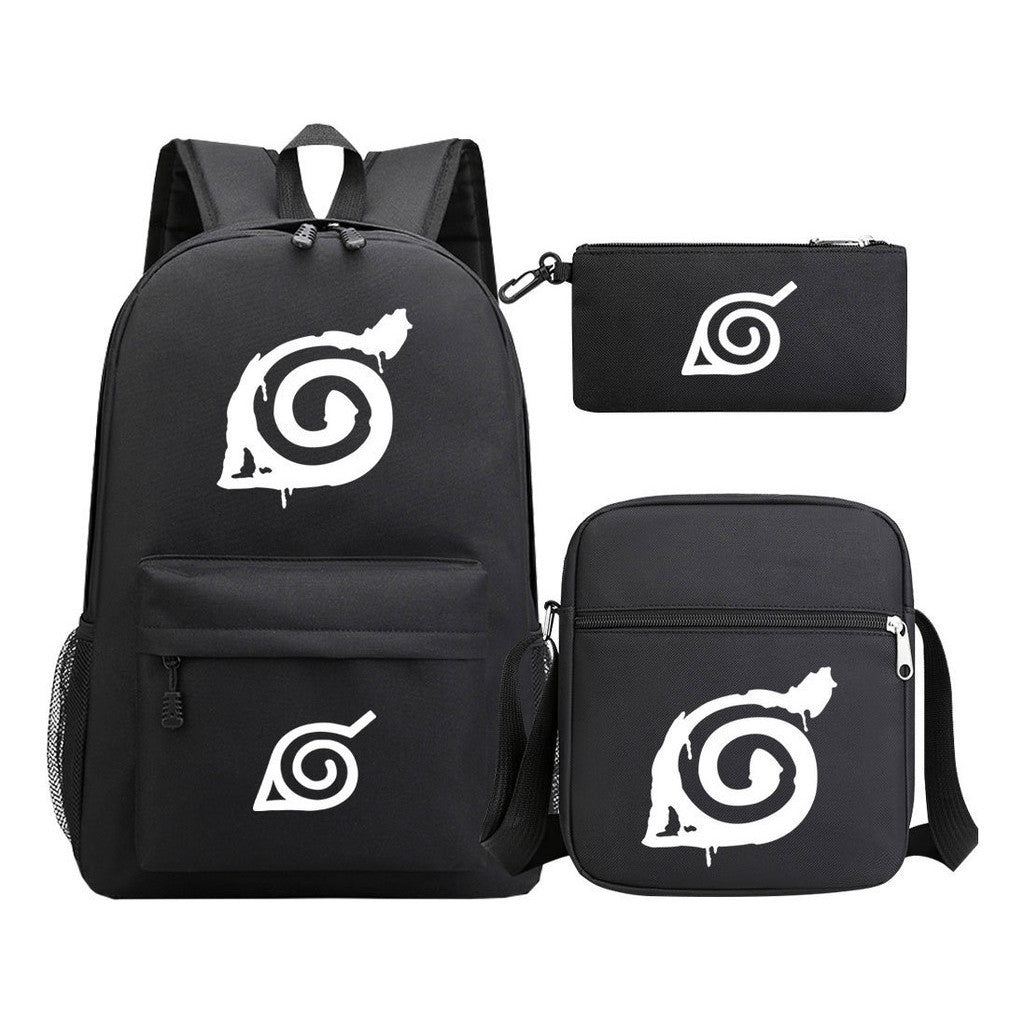 Anime Naruto Starry Sky Youth School Bag Three Piece Set For Men And Women Backpack Set