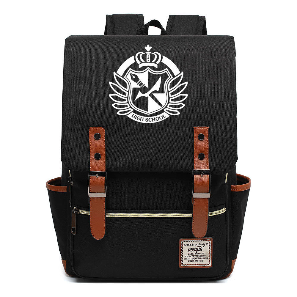 Printed Teenage Student Backpack For Men And Women With Casual Belt Buckle Classic Backpack