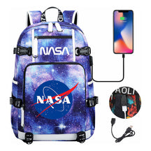Nasa Fashion Printed Usb Student Backpack For Leisure Travel Backpack