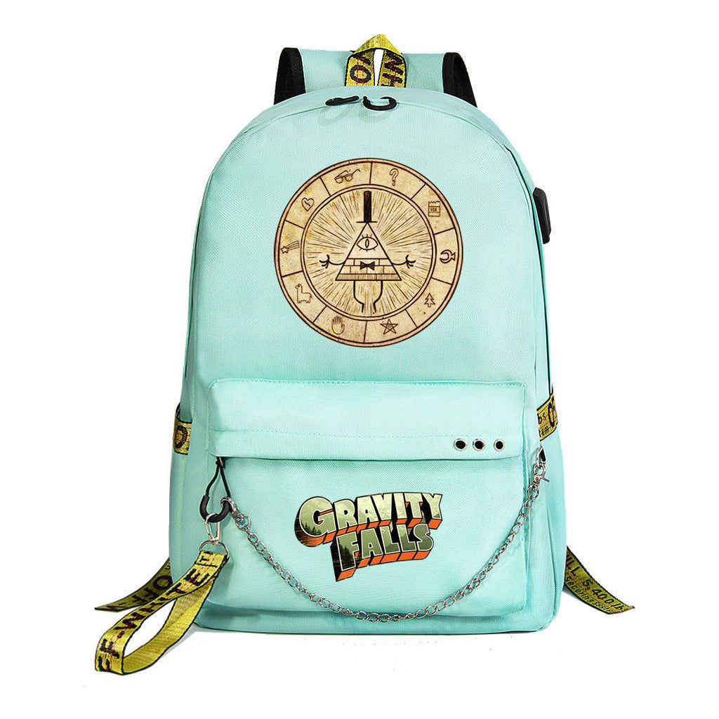 Cartoon Strange Town Youth Student School Bag Men's And Women's Leisure Travel Backpack