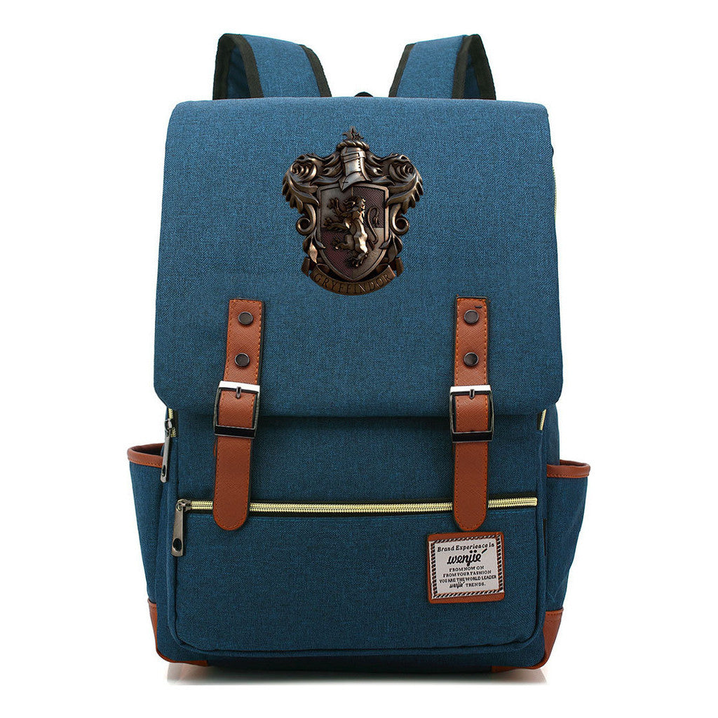 School Of Witchcraft And Wizardry Printed Youth Student Backpack For Men And Women, Casual Belt Buckle, Classic Backpack