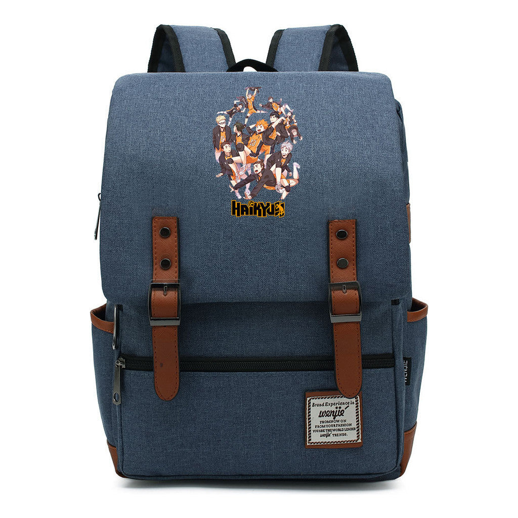 Volleyball Youth Printed Student School Bag Casual Belt Buckle Classic Backpack