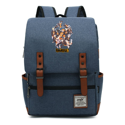 Volleyball Youth Printed Student School Bag Casual Belt Buckle Classic Backpack
