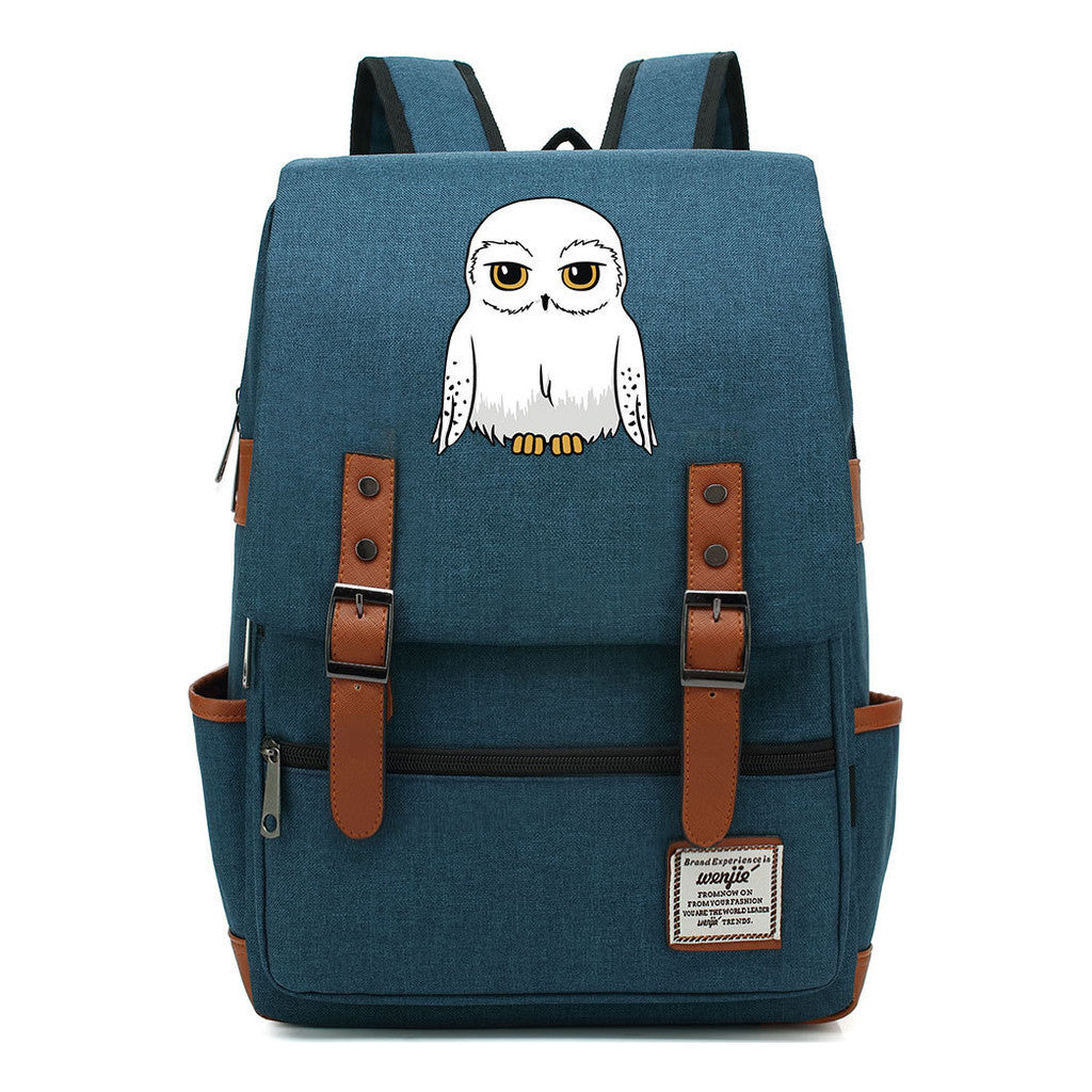 School Of Witchcraft And Wizardry Printed Student School Bag Casual Belt Buckle Classic Backpack