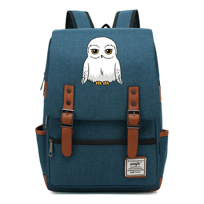 School Of Witchcraft And Wizardry Printed Student School Bag Casual Belt Buckle Classic Backpack