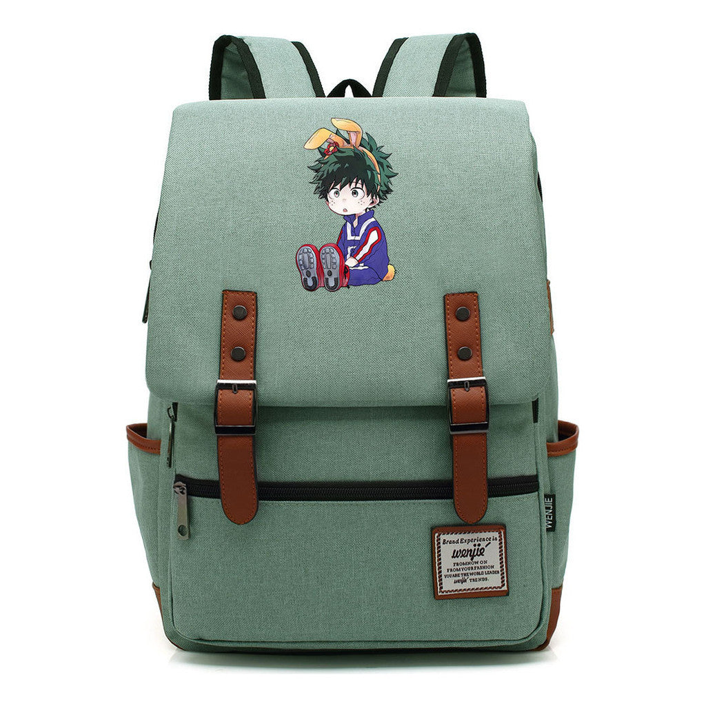 Anime My Heroes Academy Printed Youth School Bag Casual Belt Buckle Classic Backpack