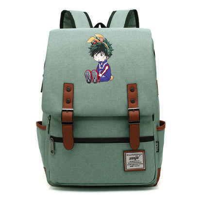 Anime My Heroes Academy Printed Youth School Bag Casual Belt Buckle Classic Backpack