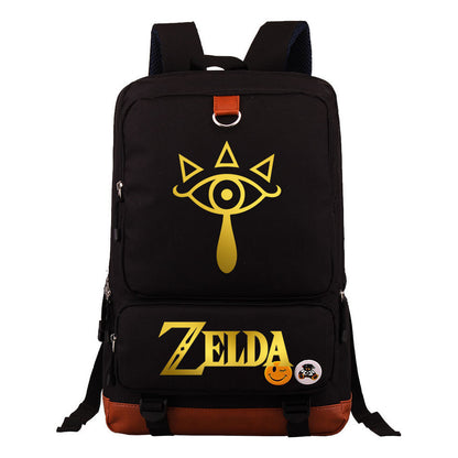 Golden The Legend Of Zelda Printed Schoolbags For Young Students, Large-capacity Travel Bags, Backpacks For Men And Women.