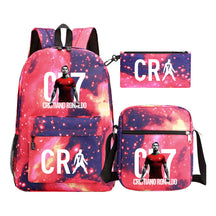 Football Star Cristiano Ronaldo Printed Youth Student Backpack 3pcs/Set Backpacks