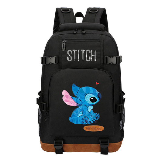 Interstellar Baby Stitch Printed Youth Student Backpack Boys and Girls Backpack