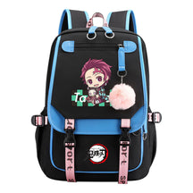 Cartoon Fashion Usb Youth Student Backpack Boy's And Girl's Leisure Ribbon Flip Backpack