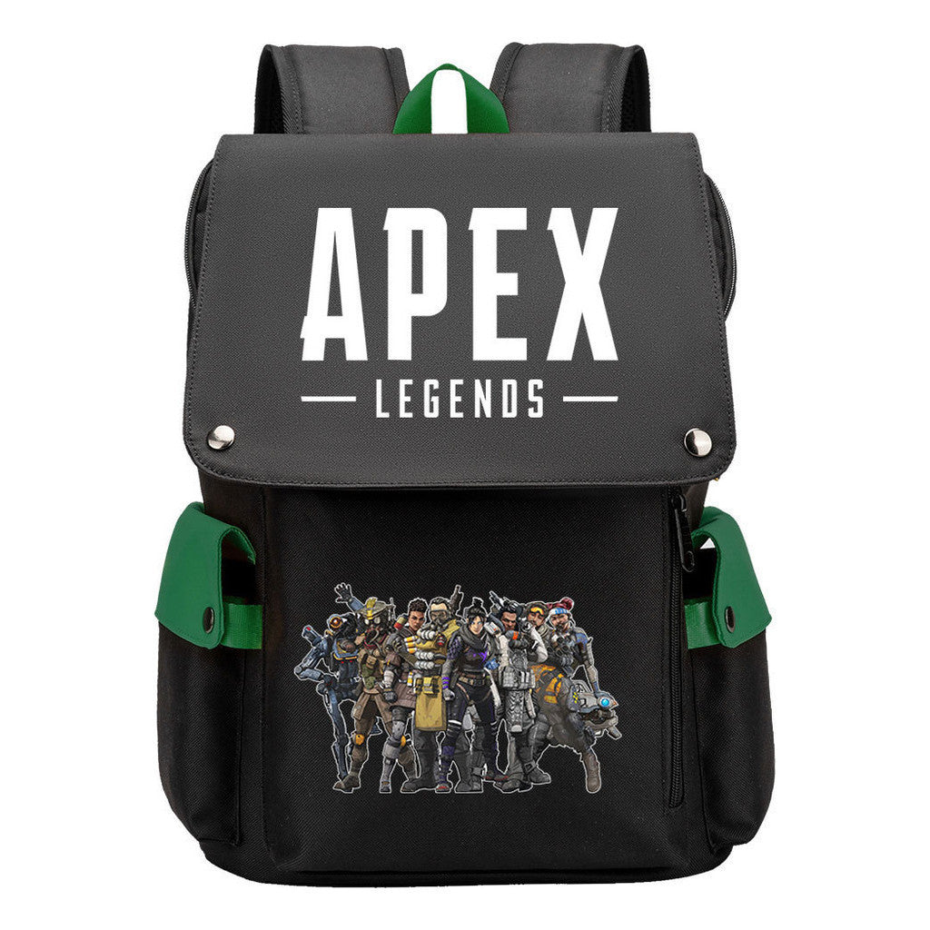 Apex Hero Print Usb Charging Cap Head Style Student School Bag Casual Backpack