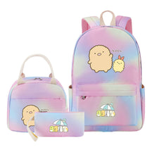 Game Corner Biology Youth School Bag Lunch Bag Three Piece Set Backpack Set