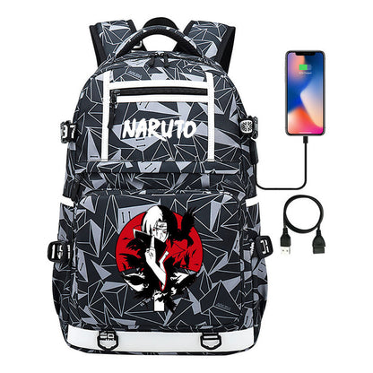 Naruto Usb Youth Student School Bag Men's And Women's Backpack Leisure Travel Bag