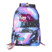 Cheshire Cat Alice's Adventure In Wonderland Youth School Bag Men's And Women's Leisure Weaving Strap Backpack