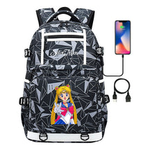 Anime Beauty Girl Warrior Usb Youth Student School Bag Men's And Women's Backpack Leisure Travel Backpack