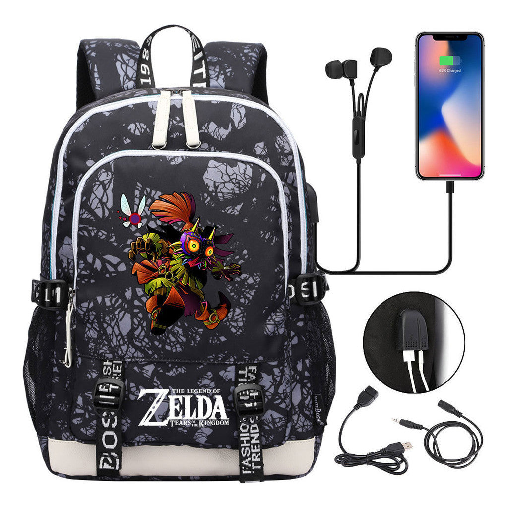 Usb Youth Primary And Secondary School Student Backpack For Men And Women's Leisure Sports Backpack