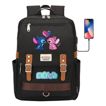 Anime Star Baby Stitch Printed Youth Student School Bag Casual Magnetic Buckle Backpack
