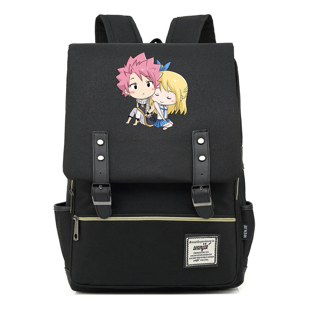 Printed Teenage Student Backpack For Men And Women With Casual Belt Buckle Classic Backpack